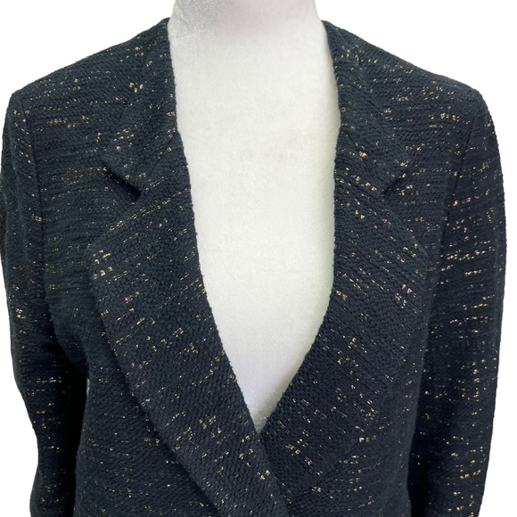 3.1 Phillip Lim Black and Gold Textured Blazer - Picture 3 of 13